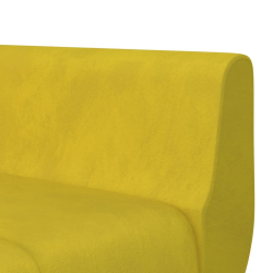 Sofa rozkładana w kształcie L, żółta, 275x140x70 cm, aksamit