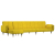 Sofa rozkładana w kształcie L, żółta, 275x140x70 cm, aksamit