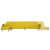 Sofa rozkładana w kształcie L, żółta, 275x140x70 cm, aksamit
