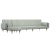 Sofa rozkładana L, jasnoszara, 275x140x70 cm, aksamit