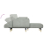 Sofa rozkładana L, jasnoszara, 275x140x70 cm, aksamit