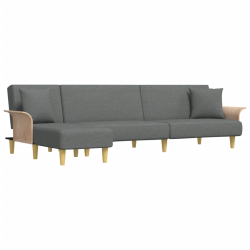 Sofa rozkładana L, ciemnoszara, 279x140x70 cm, tkanina