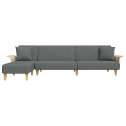 Sofa rozkładana L, ciemnoszara, 279x140x70 cm, tkanina