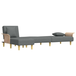 Sofa rozkładana L, ciemnoszara, 279x140x70 cm, tkanina