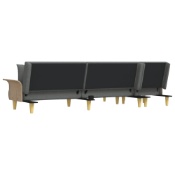 Sofa rozkładana L, ciemnoszara, 279x140x70 cm, tkanina