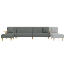 Sofa rozkładana L, ciemnoszara, 279x140x70 cm, tkanina