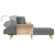 Sofa rozkładana L, ciemnoszara, 279x140x70 cm, tkanina