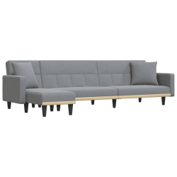 Sofa rozkładana L, jasnoszara, 275x140x70 cm, tkanina
