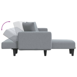 Sofa rozkładana L, jasnoszara, 275x140x70 cm, tkanina