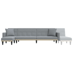 Sofa rozkładana L, jasnoszara, 275x140x70 cm, tkanina