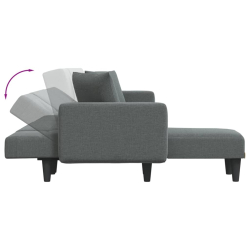 Sofa rozkładana L, ciemnoszara, 275x140x70 cm, tkanina