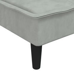 Sofa rozkładana L, jasnoszara, 255x140x70 cm, aksamit