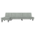 Sofa rozkładana L, jasnoszara, 255x140x70 cm, aksamit