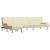 Sofa rozkładana L, kremowa, 255x140x70 cm, sztuczna skóra