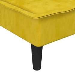 Sofa rozkładana L, żółta, 255x140x70 cm, aksamit