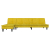 Sofa rozkładana L, żółta, 255x140x70 cm, aksamit