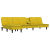Sofa rozkładana L, żółta, 255x140x70 cm, aksamit