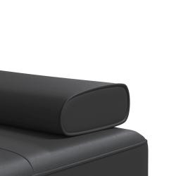 Sofa rozkładana L, czarna, 255x140x70 cm, sztuczna skóra