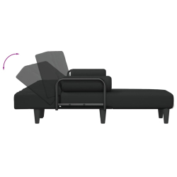 Sofa rozkładana w kształcie L, czarna, 260x140x70 cm, tkanina