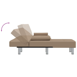 Sofa rozkładana L, cappuccino, 255x140x70 cm, sztuczna skóra