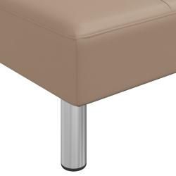 Sofa rozkładana L, cappuccino, 255x140x70 cm, sztuczna skóra
