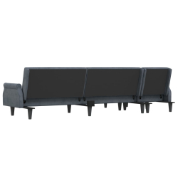 Sofa rozkładana L, ciemnoszara, 271x140x70 cm, aksamit