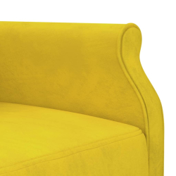 Sofa rozkładana L, żółta, 271x140x70 cm, aksamit