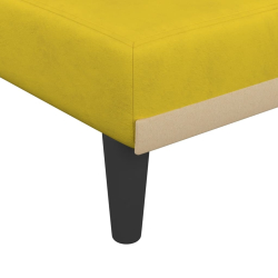 Sofa rozkładana L, żółta, 271x140x70 cm, aksamit