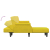 Sofa rozkładana L, żółta, 271x140x70 cm, aksamit
