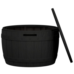 Schowek ogrodowy 3-w-1, czarny, polipropylen