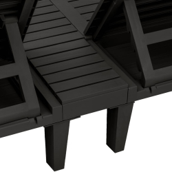 Leżak podwójny, czarny, 155x138x83 cm, polipropylen