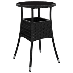 5-cz. zestaw mebli ogrodowych bistro z poduszkami, czarny