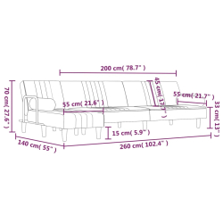 Sofa rozkładana L, jasnoszara, 260x140x70 cm, aksamit