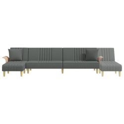 Sofa rozkładana L, ciemnoszara, 279x140x70 cm, tkanina