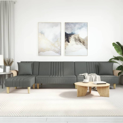 Sofa rozkładana L, ciemnoszara, 279x140x70 cm, tkanina