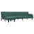 Sofa rozkładana L, ciemnozielona, 260x140x70 cm, aksamit