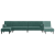 Sofa rozkładana L, ciemnozielona, 260x140x70 cm, aksamit