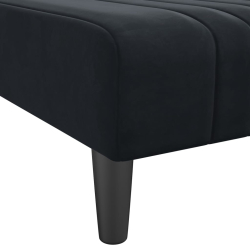 Sofa rozkładana L, czarna, 260x140x70 cm, aksamit
