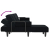 Sofa rozkładana L, czarna, 260x140x70 cm, aksamit
