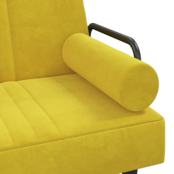 Sofa rozkładana L, żółta, 260x140x70 cm, aksamit