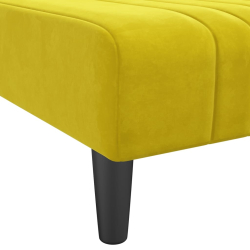 Sofa rozkładana L, żółta, 260x140x70 cm, aksamit