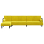 Sofa rozkładana L, żółta, 260x140x70 cm, aksamit