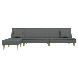 Sofa rozkładana L, ciemnoszara, 255x140x70 cm, tkanina