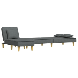 Sofa rozkładana L, ciemnoszara, 255x140x70 cm, tkanina