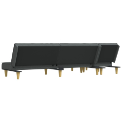 Sofa rozkładana L, ciemnoszara, 255x140x70 cm, tkanina