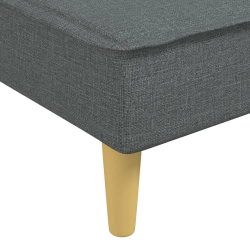 Sofa rozkładana L, ciemnoszara, 255x140x70 cm, tkanina