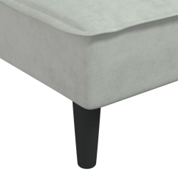 Sofa rozkładana L, jasnoszara, 255x140x70 cm, aksamit