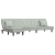 Sofa rozkładana L, jasnoszara, 255x140x70 cm, aksamit