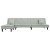 Sofa rozkładana L, jasnoszara, 255x140x70 cm, aksamit