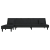 Sofa rozkładana w kształcie L, czarna, 255x140x70 cm, aksamit